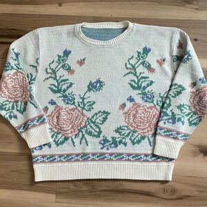 Vintage 90’s Floral Sweater No Tags Good Condition Maybe Size M-L